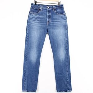 Levis 501 Original Jeans Womens 31 Blue Button Fly Straight Leg High Rise